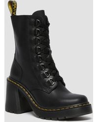 Dr. Martens - Chesney Leather Flared Heel Lace Up Boots - Lyst