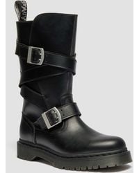 Dr. Martens - Anistone Leren Biker Laarzen Met Twee Riemen - Lyst
