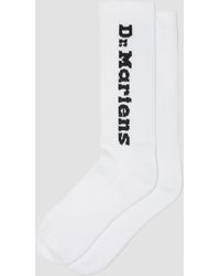 Dr. Martens - Cotton Blend Vertical Logo Faded Socks White And Black - Lyst
