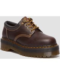 Dr. Martens - Zapatos con plataforma 8053 quad ii de piel crazy horse en marrón oscuro - Lyst