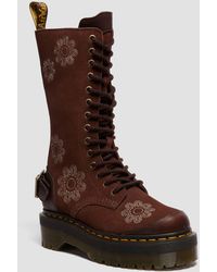 Dr. Martens - Cuir boots plateformes 1b99 dunnet flower - Lyst