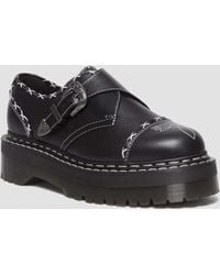 Dr. Martens Lorne Monk Strap Flat Shoes in Black | Lyst