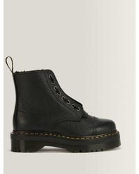 Dr. Martens - Leather Sinclair Fur-Lined 8 Eye Milled Nappa Lace Up Boots - Lyst