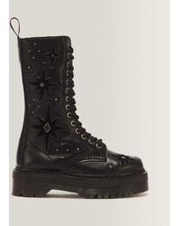 Dr. Martens - 1B99 Wmg 14 Eye Leather & Velvet Lace Up Boots - Lyst