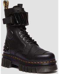 Dr. Martens Farylle Ribbon Lace Chunky Leather Boots in Black | Lyst