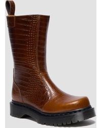 Dr. Martens - Rejena Leren Laarzen Met Krokodilreliëf - Lyst
