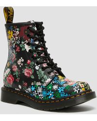 dr martens canvas floral boots