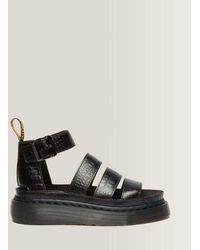 Dr. Martens - Clarissa Strap Croc Embossed Leather Quad Sandals - Lyst