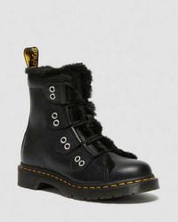 Dr. Martens - 1460 Faux Fur Lined Leather Lace Up Boots - Lyst