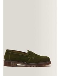 Dr. Martens - Delapre Penny Repello Calf Suede Loafers - Lyst