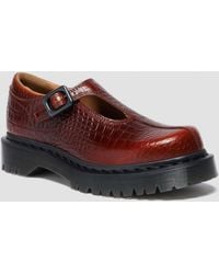 Dr. Martens - Rejena Mary Jane Leren Schoenen Met Krokodilreliëf - Lyst