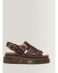 Dr. Martens - Wrenlie Open Toe Grizzly Leather Fisherman Platform Sandals - Lyst