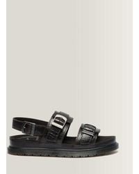 Dr. Martens - San Two Strap Croc Embossed Leather Sandals - Lyst