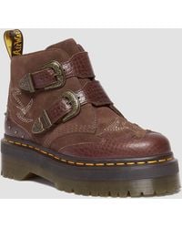 Dr. Martens - Devon Gothic Americana Leather Platform Boots - Lyst