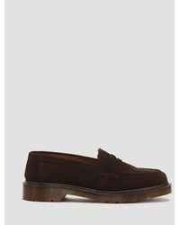 Dr. Martens - Delapre Penny Repello Calf Suede Loafers - Lyst