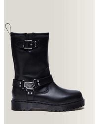 Dr. Martens - Anistone Hi Leather Biker Boots - Lyst