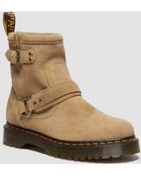 Dr. Martens - Anistone Harness Suede Biker Boots - Lyst
