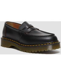 Dr. Martens - Penton Bex Yellow Stitch Quilon Leather Loafers - Lyst