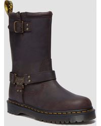 Dr. Martens - Anistone Hi Leather Biker Boots - Lyst