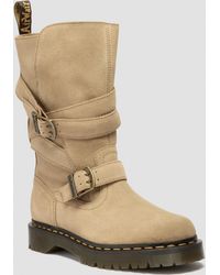 Dr. Martens - Anistone Suède Biker Laarzen Met Twee Riemen - Lyst