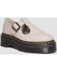 Dr. Martens - Bethan Pisa Leather Platform Mary Jane Shoes Taupe - Lyst