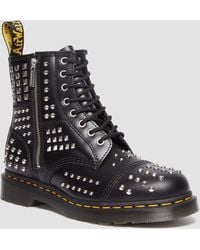 Dr. Martens - 1460 Studded Zip Leather Boots - Lyst