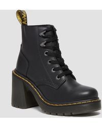 Dr. Martens Eviee Sendal Leather Heeled Shoes in Black | Lyst