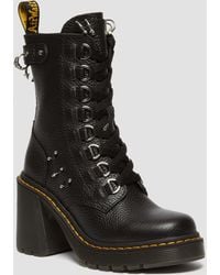 Dr. Martens - Chesney Piercing Leather Flared Heel Lace Up Boots - Lyst