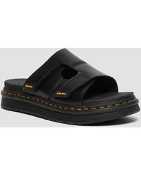 Dr. Martens - Men's Daxton Leather Slide Sandals Black - Lyst