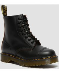 Dr. Martens 1460 Panel Made In England Leather Lace Up Boots in Black - Lyst