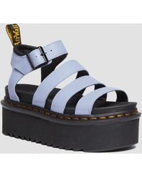 Dr. Martens - Blaire Quad Pisa Leather Strap Platform Sandals - Lyst