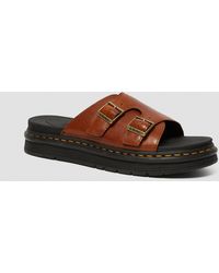 dax men's luxor leather slide sandals