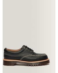 Dr. Martens - Lowell Wild Grain Leather Moc Toe Shoes - Lyst