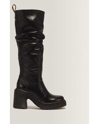 Dr. Martens - Kasey High Leg Milled Gloss Leather Heeled Boots - Lyst