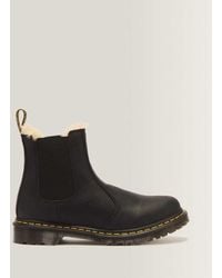 Dr. Martens - 2976 Leonore Faux Fur Lined Burnished Chelsea Boots - Lyst