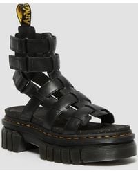 Dr. Martens - Women's Ricki Leather Platform Gladiator Sandals Black - Lyst