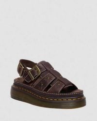 Dr. Martens - Wrenlie Open Toe Grizzly Leather Fisherman Platform Sandals - Lyst