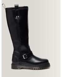 Dr. Martens - Anistone Knee High Orleans Leather Biker Boots - Lyst