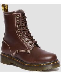 Dr. Martens - 1460 Serena Faux Fur Lined Leather Lace Up Boots - Lyst