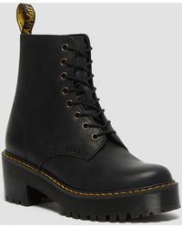 Dr. Martens Eviee Sendal Leather Heeled Shoes in Black | Lyst