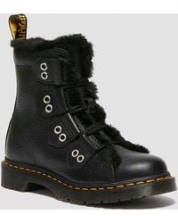 Dr. Martens - 1460 Faux Fur Lined Leather Lace Up Boots - Lyst