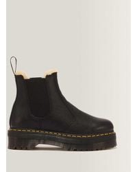 Dr. Martens - Soft Leather 2976 Quad Fur Lined Platform Chelsea Boots - Lyst