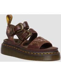 Dr. Martens - Gryphon Gothic Americana Leather Platform Sandals - Lyst