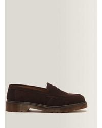 Dr. Martens - Delapre Penny Repello Calf Suede Loafers - Lyst