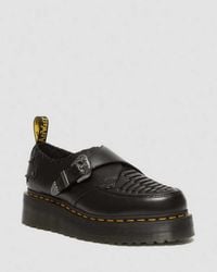 Dr. Martens - Ramsey Woven Smooth Leather Platform Creepers Shoes - Lyst