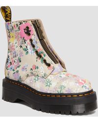 Dr. Martens - Sinclair Floral Mash Up Leather Platform Boots - Lyst