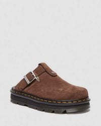 Dr. Martens - Zebzag Suede Fleece-Lined Platform Mules - Lyst