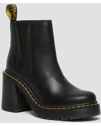 Dr. Martens - Spence Leather Flared Heel Chelsea Boots - Lyst