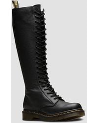 Dr. Martens 1b60 Virginia Leather Knee High Boots In Black | Lyst