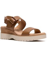 Clarks - Diaz Rose Wedge Round Toe Sandals - Lyst